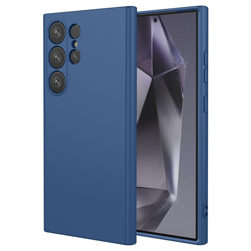 Тъмно син силиконов калъф за Samsung S25 Ultra
